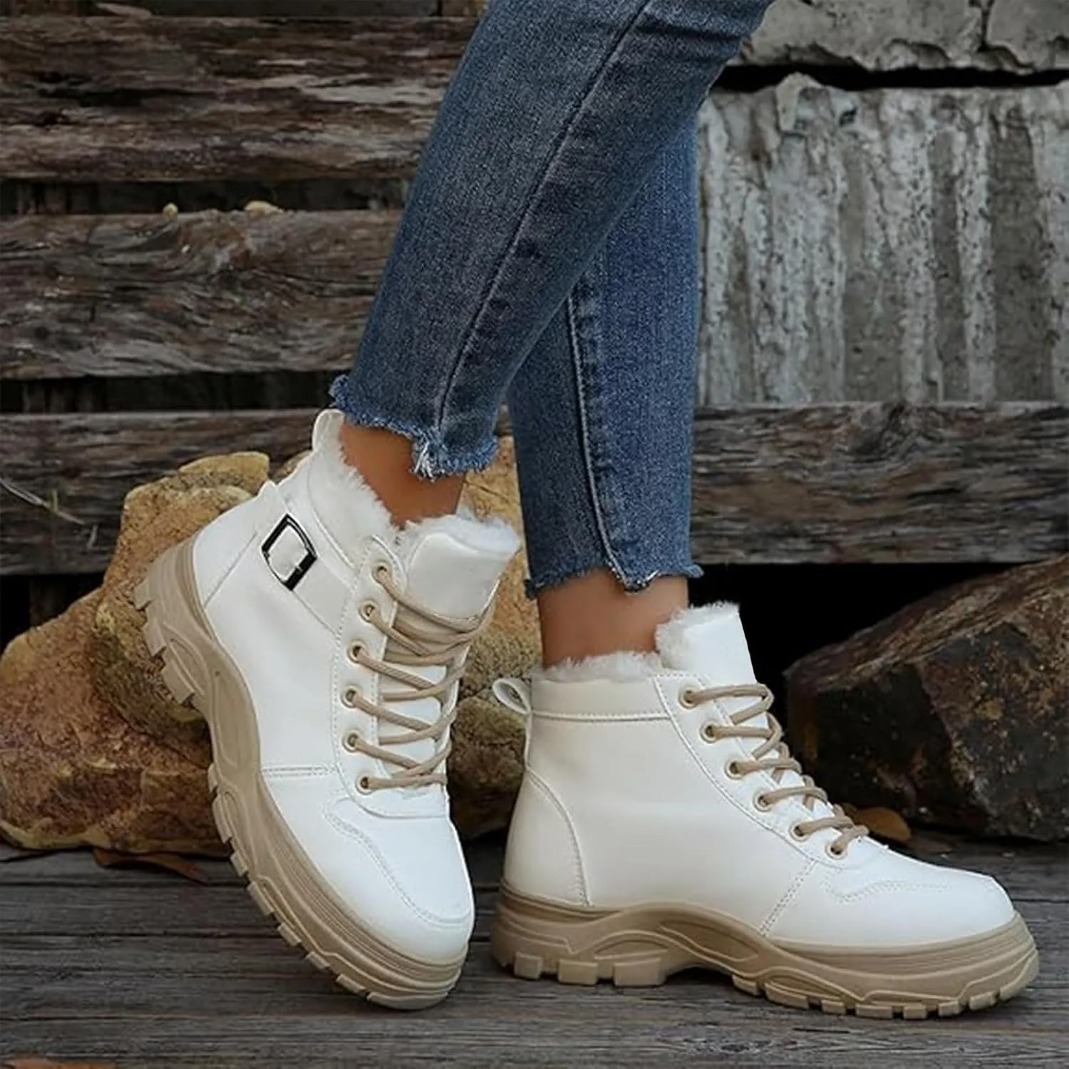 Men's Work Boots Slip On Hiking Sneakers Fur Lined Ankle Boot Womens Working Shoes Insulated Composite Safety Toe Waterproof Industrial Casual Hike Grounded Footwear