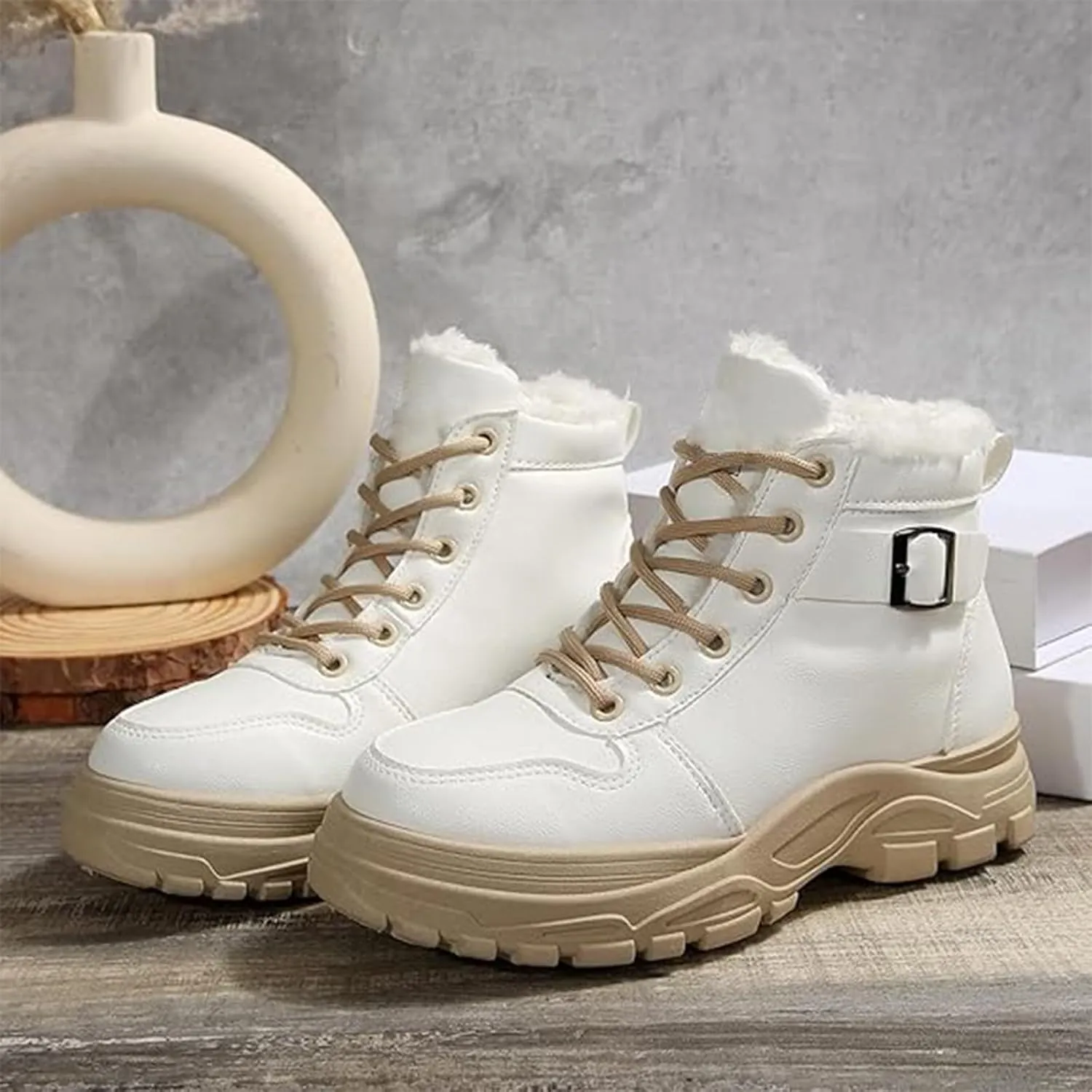 Men's Work Boots Slip On Hiking Sneakers Fur Lined Ankle Boot Womens Working Shoes Insulated Composite Safety Toe Waterproof Industrial Casual Hike Grounded Footwear