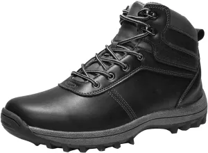 Mens Work Boots Waterproof Hiking Sneakers Zip Up Fur Lined Womens Safety Toe Shoes Wide Width Lightweight Outdoor Botas Mid Ankle Work Casual Hike Grounded Footwear