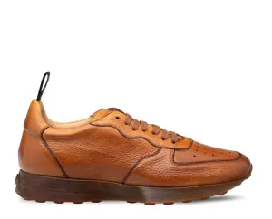 Mezlan "Gerardo" Deerskin Sneaker-Cognac
