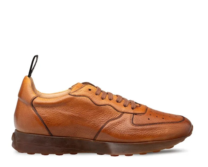 Mezlan "Gerardo" Deerskin Sneaker-Cognac