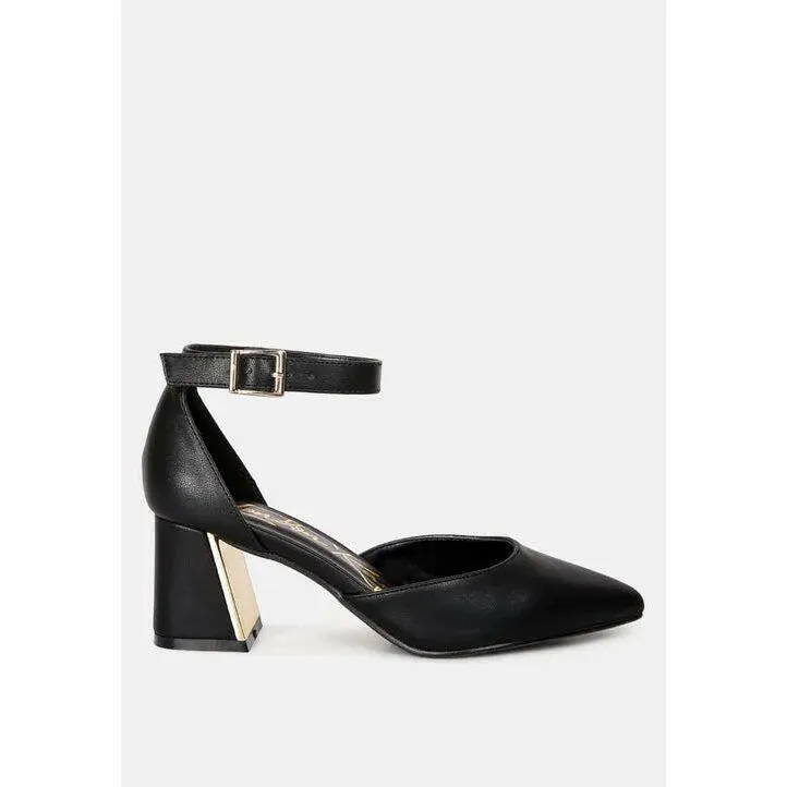 Myla Faux Leather Metallic Sling Heeled Sandals
