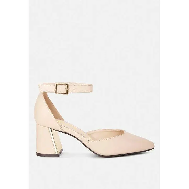 Myla Faux Leather Metallic Sling Heeled Sandals