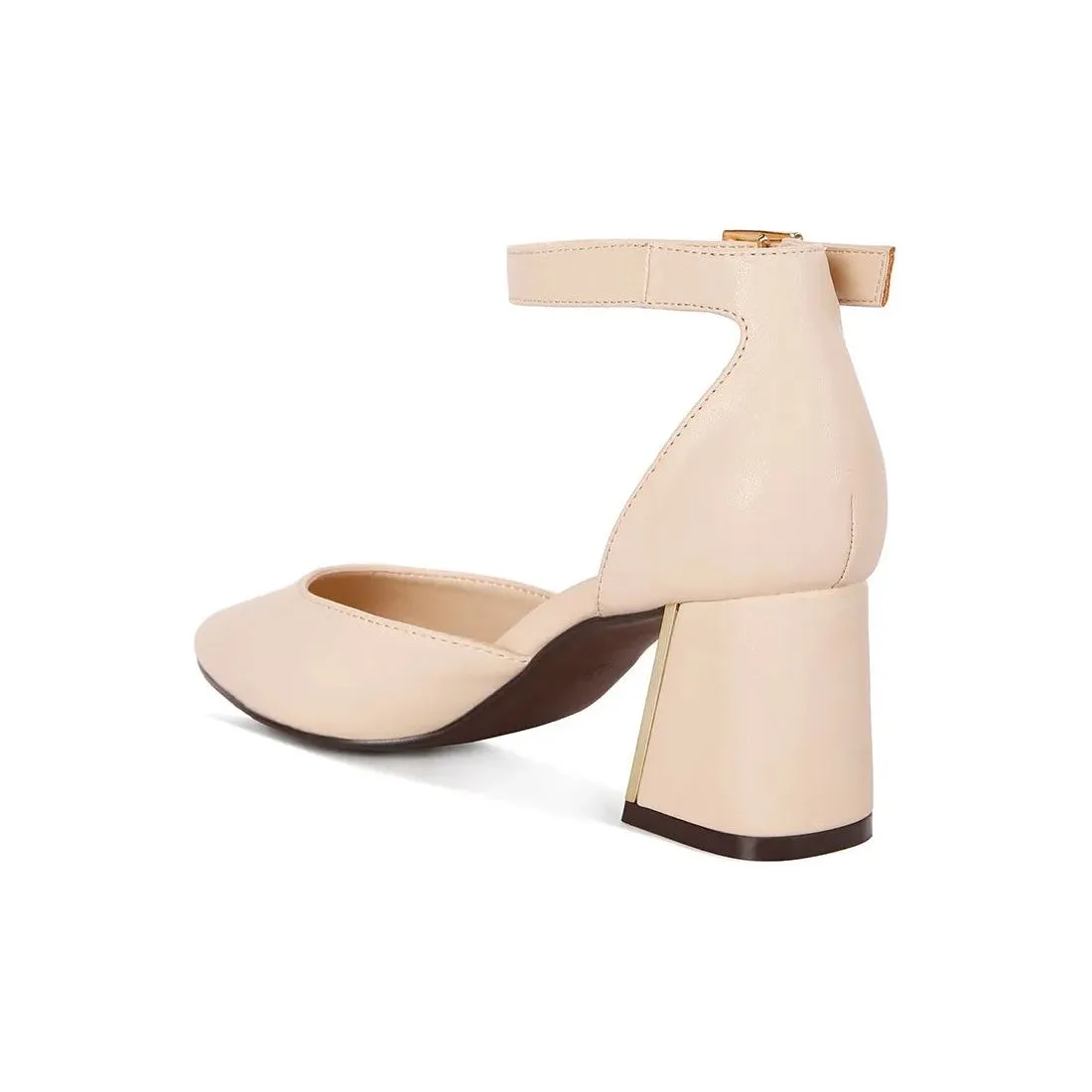 Myla Faux Leather Metallic Sling Heeled Sandals