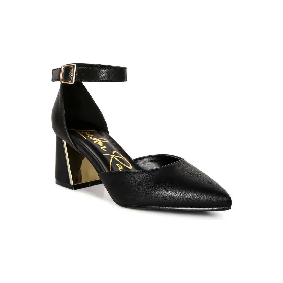 Myla Faux Leather Metallic Sling Heeled Sandals