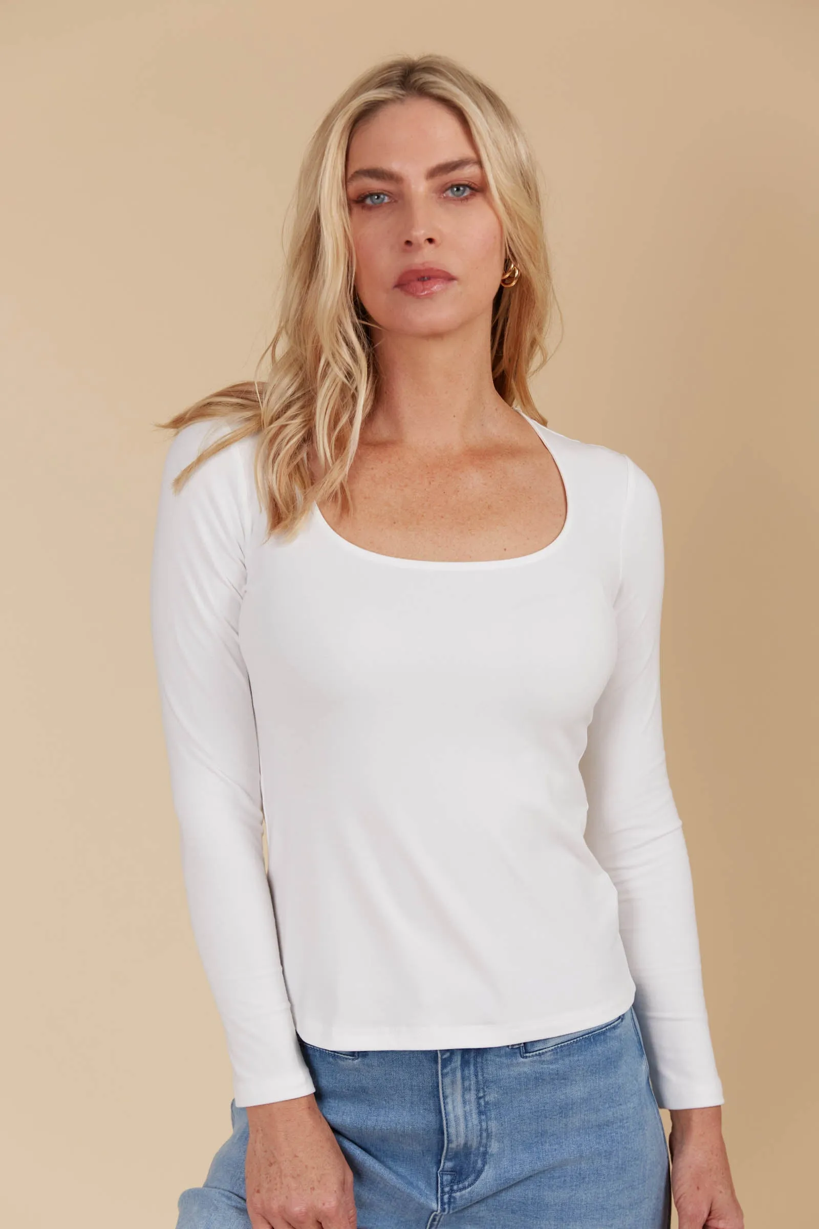 Naria Scoop Neck Top - Ivory   PREORDER MID MARCH
