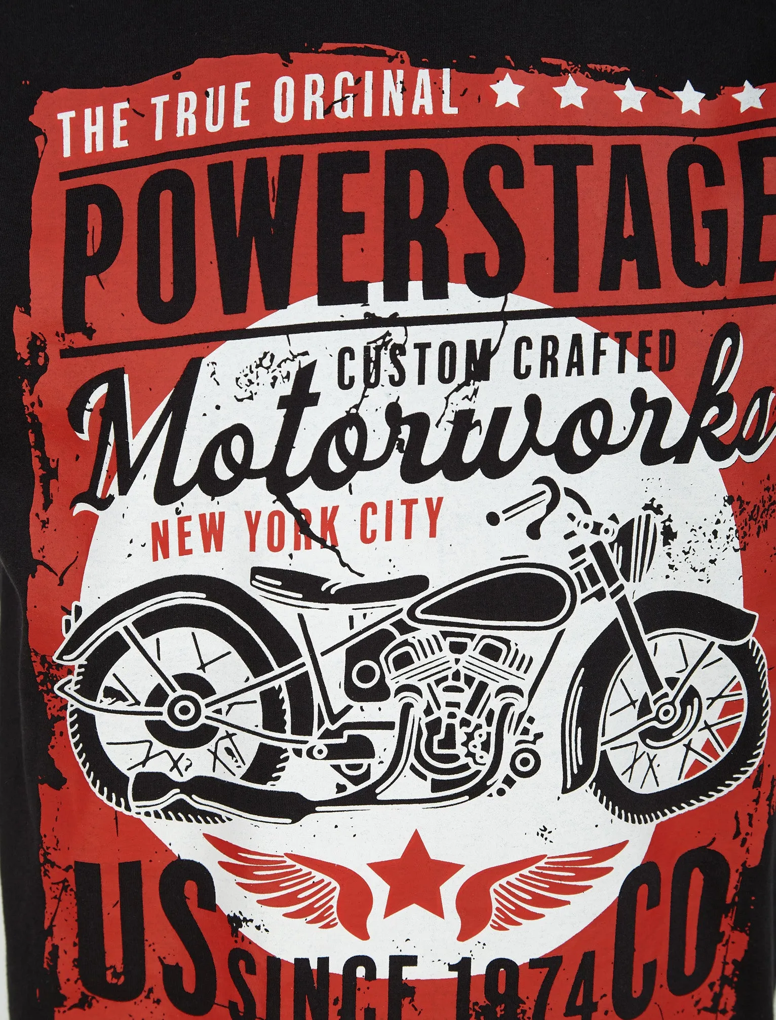 Powerstage Motif Cotton Jersey T-Shirt in Jet Black - South Shore