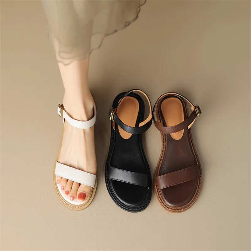 Purpdrank - New Summer Sandals Women Shoes Open Toe Chunky Heels Sandals for Women Handmade Versatile Low Heel Sandals Shoes Zapatos Mujer