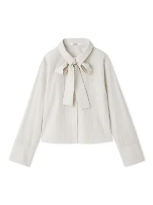 Ribbon Motif Logo Shirt