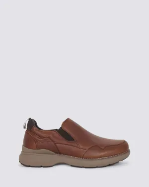 ROUTE SLIP ON SNEAKERS TAN LEATHER
