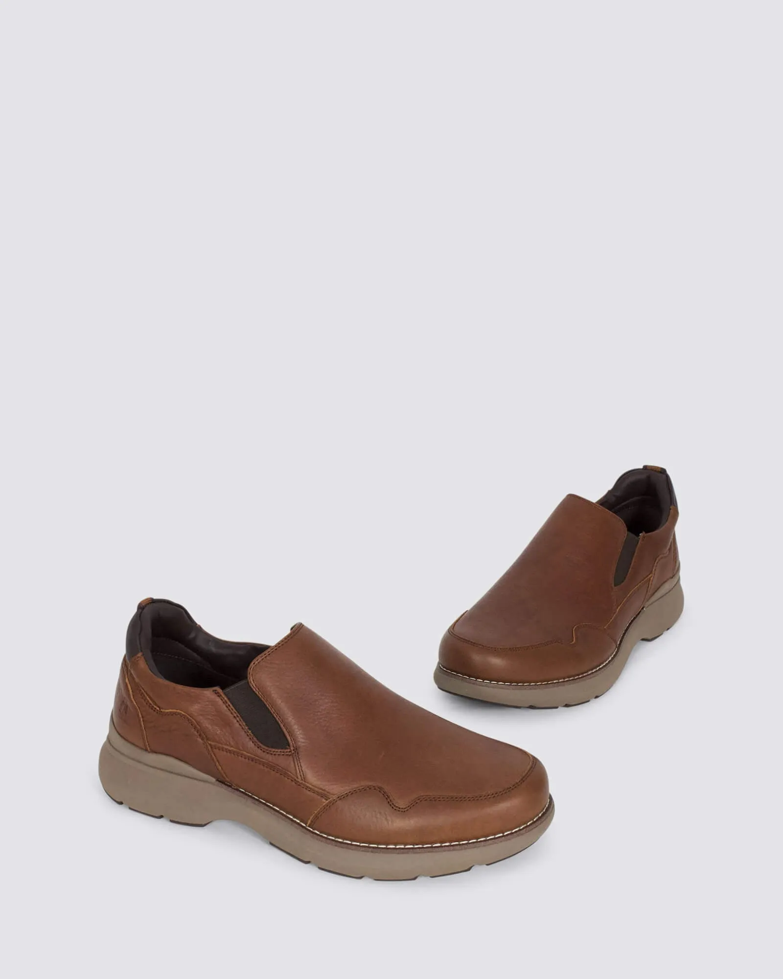 ROUTE SLIP ON SNEAKERS TAN LEATHER