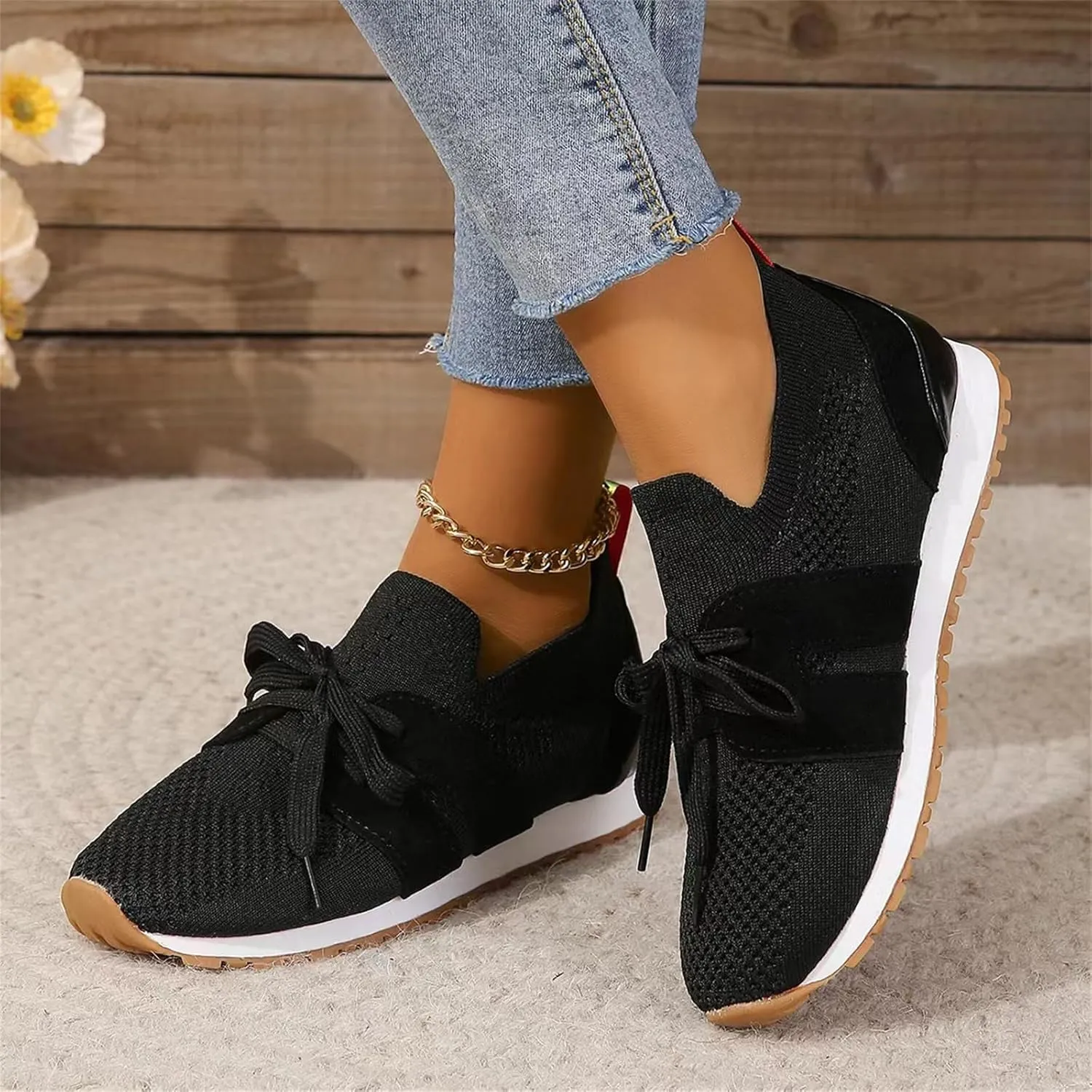 Running Shoes For Women Lightweight Tennis Shoes Non Slip Gym Workout Shoes Breathable Mesh Walking Slip On Sneakers