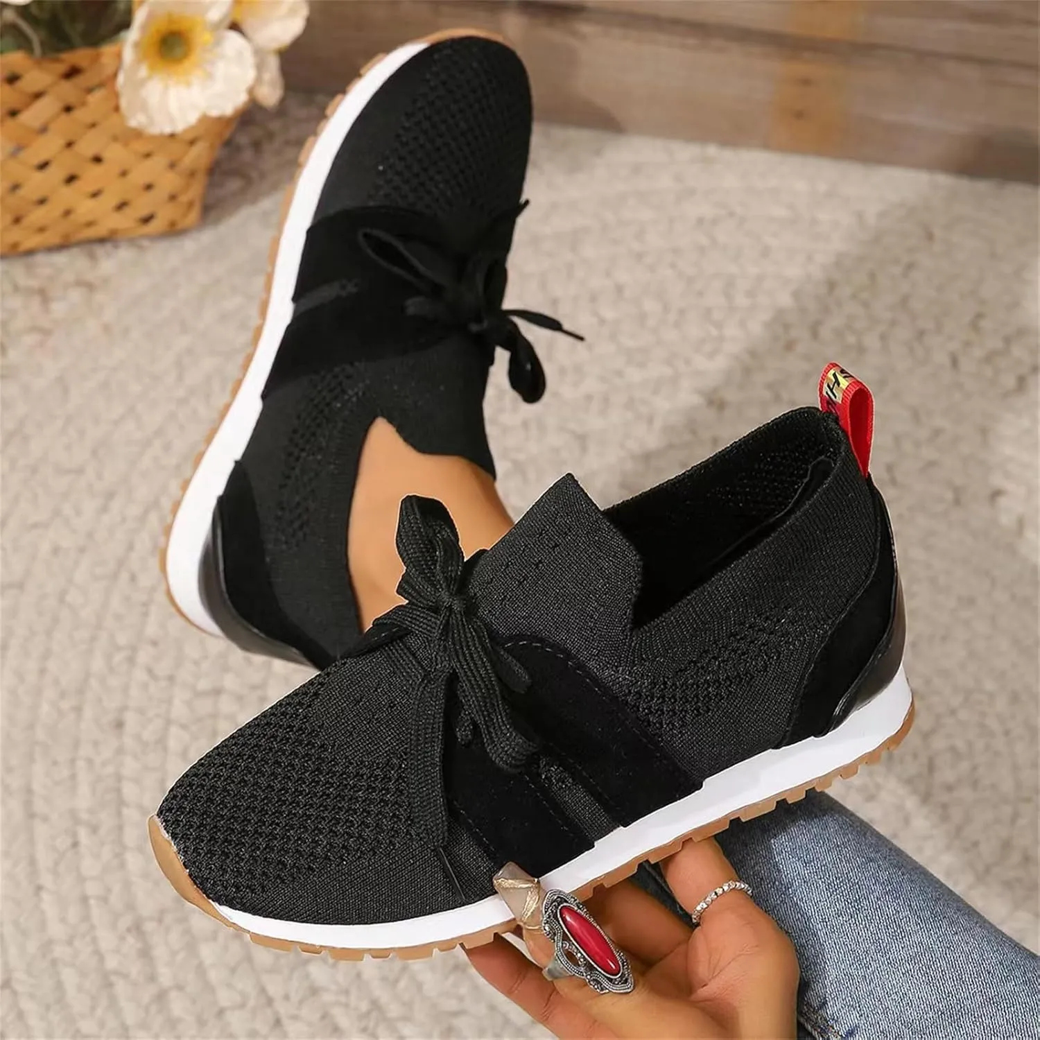 Running Shoes For Women Lightweight Tennis Shoes Non Slip Gym Workout Shoes Breathable Mesh Walking Slip On Sneakers