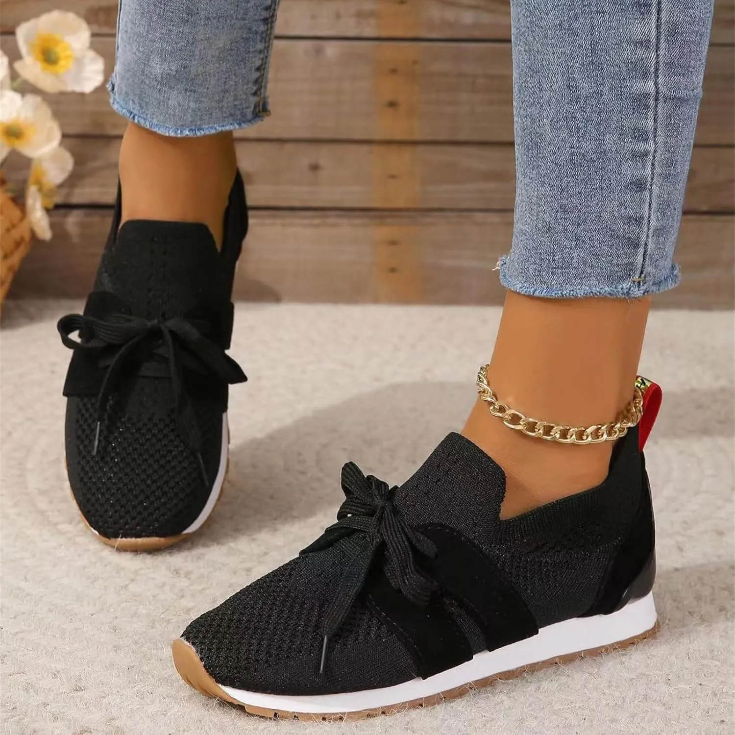 Running Shoes For Women Lightweight Tennis Shoes Non Slip Gym Workout Shoes Breathable Mesh Walking Slip On Sneakers