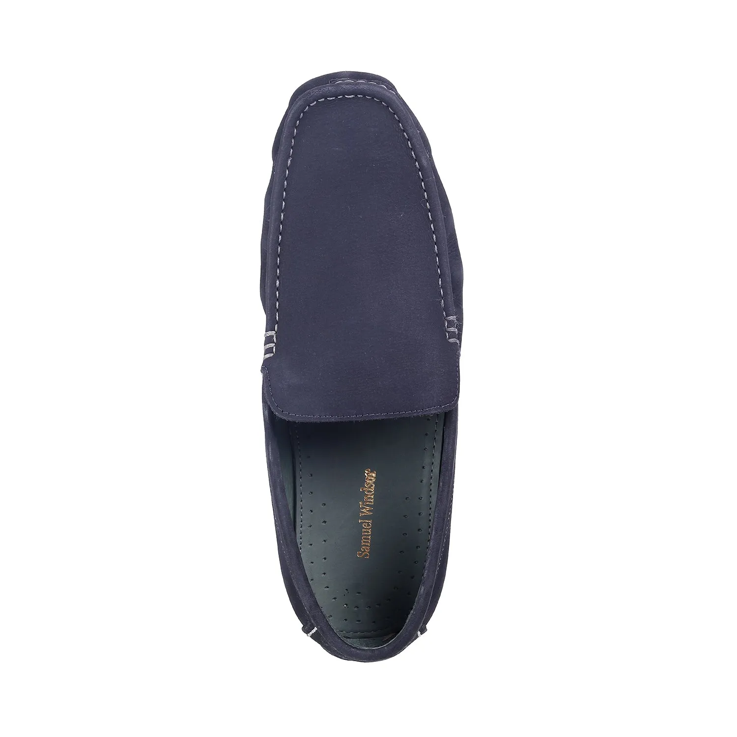 Samuel Windsor - 71 Big Size Extra Width Black Leather Slip-On Loafer For Men
