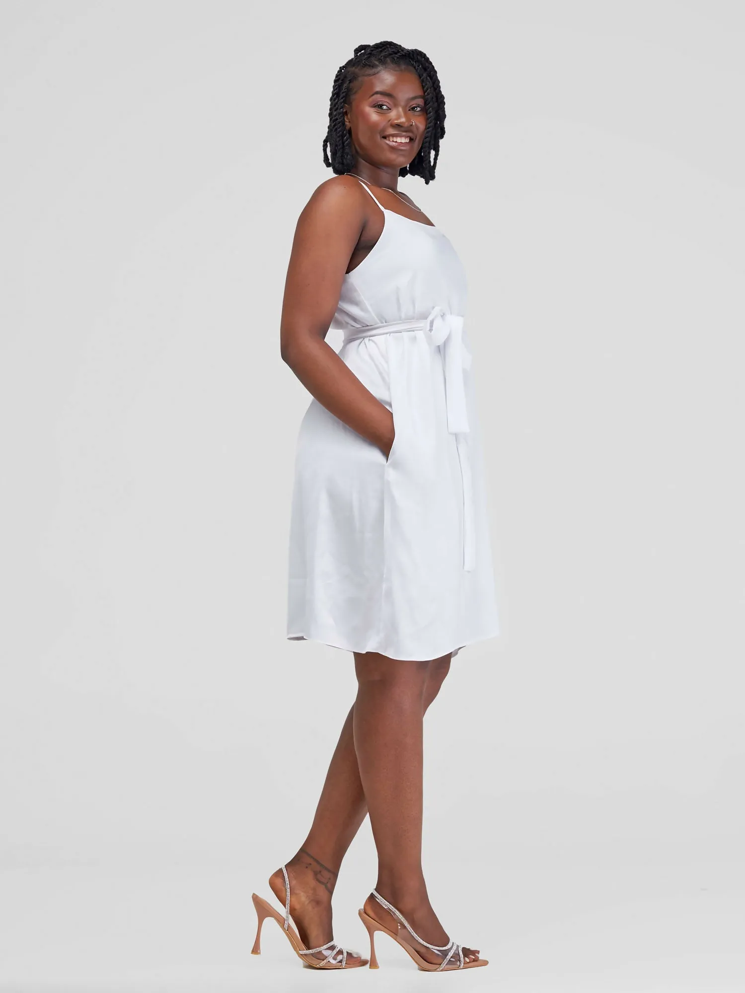 Sankara Silk Dress - White