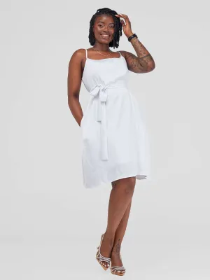 Sankara Silk Dress - White