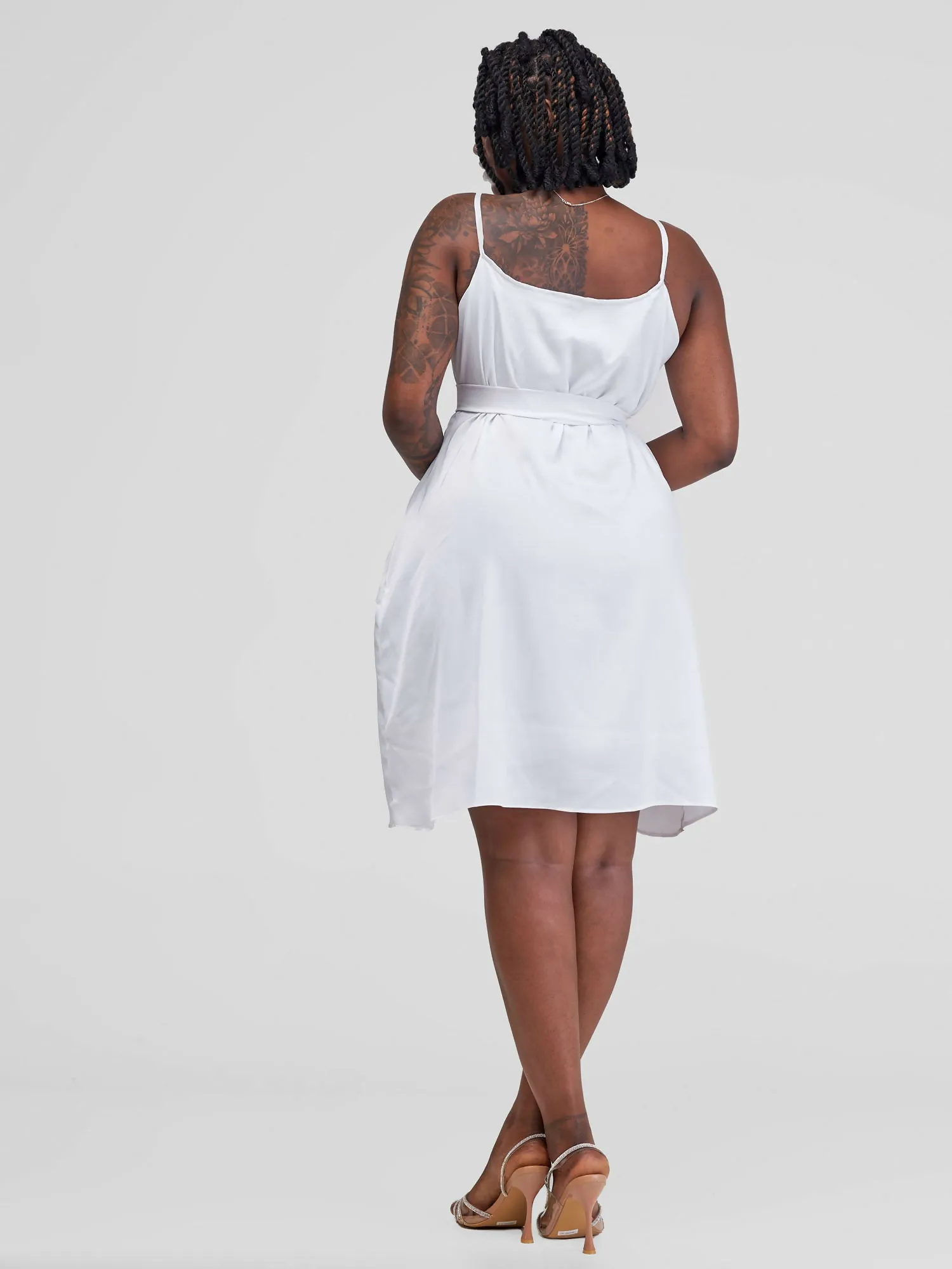 Sankara Silk Dress - White