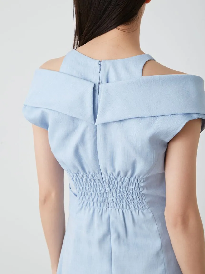 Sleeveless Asymmetrical Wrap Midi Dress