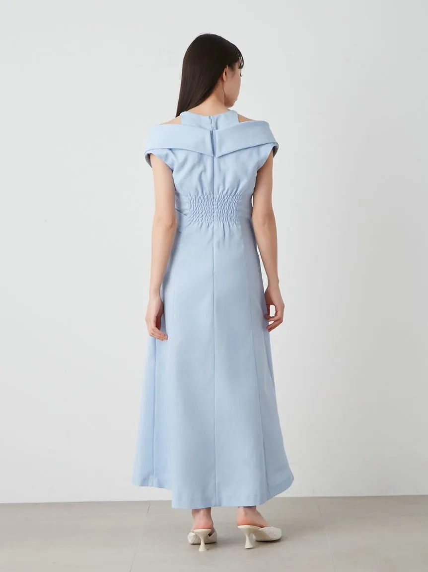 Sleeveless Asymmetrical Wrap Midi Dress