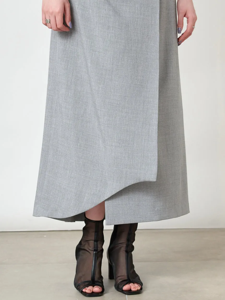 Sleeveless Asymmetrical Wrap Midi Dress