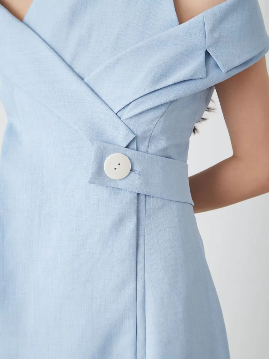 Sleeveless Asymmetrical Wrap Midi Dress