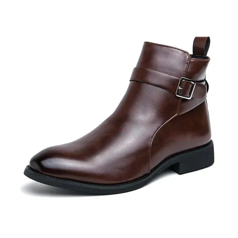 Sorrento - Leather Buckle Boots