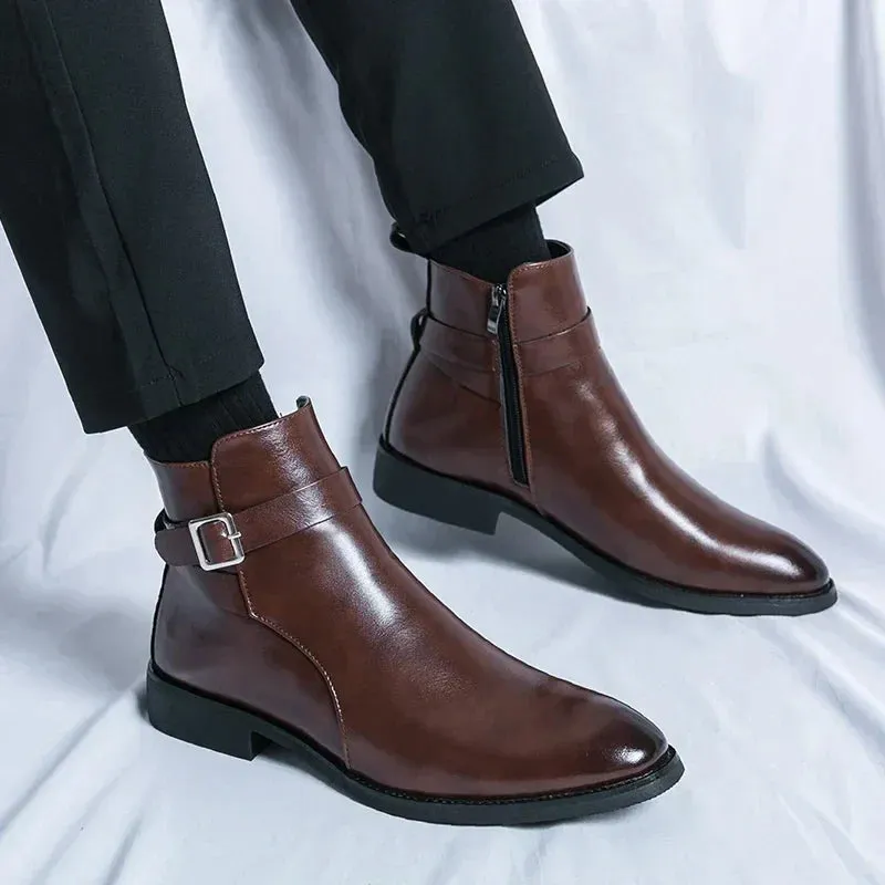 Sorrento - Leather Buckle Boots