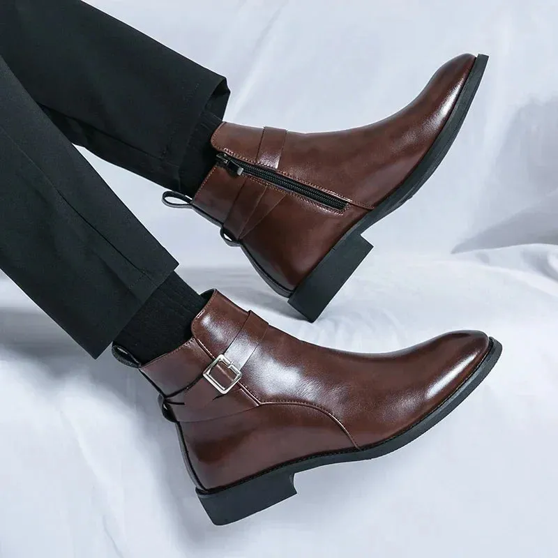 Sorrento - Leather Buckle Boots