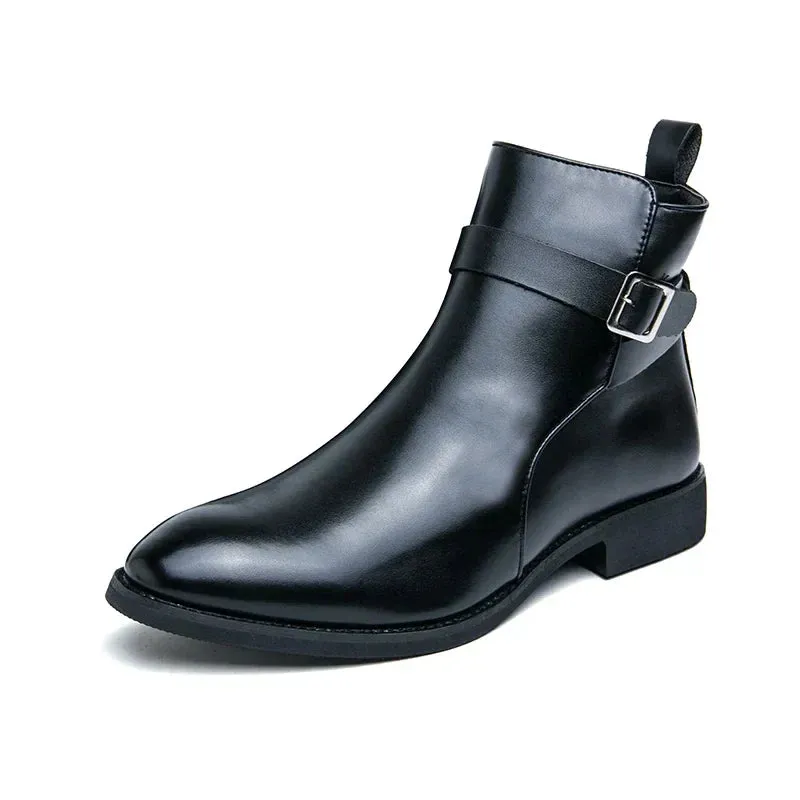 Sorrento - Leather Buckle Boots
