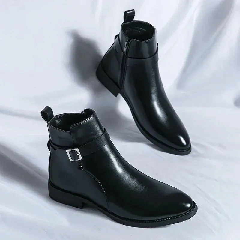 Sorrento - Leather Buckle Boots