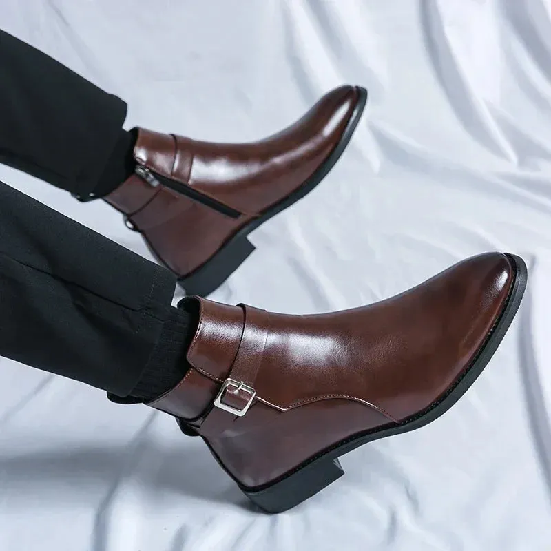 Sorrento - Leather Buckle Boots