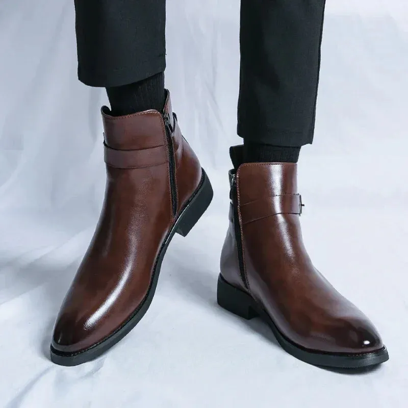 Sorrento - Leather Buckle Boots