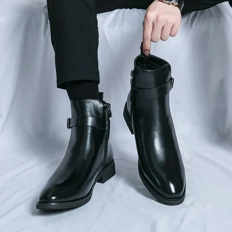 Sorrento - Leather Buckle Boots