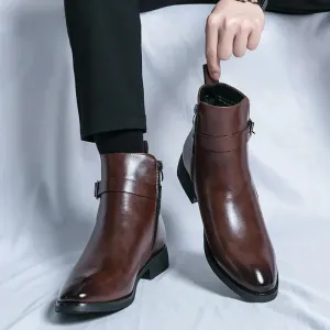 Sorrento - Leather Buckle Boots