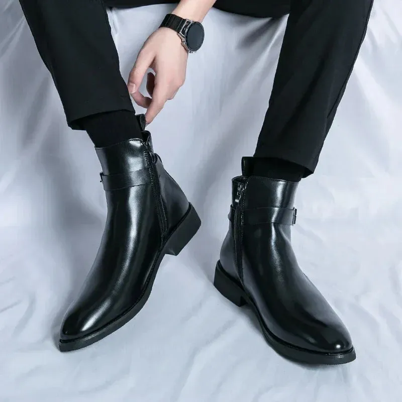 Sorrento - Leather Buckle Boots