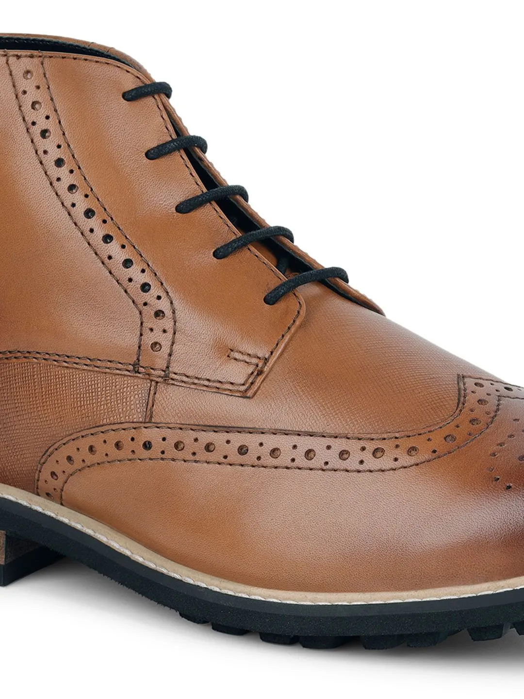 Tan Brogue Lace Up Chukka Boots