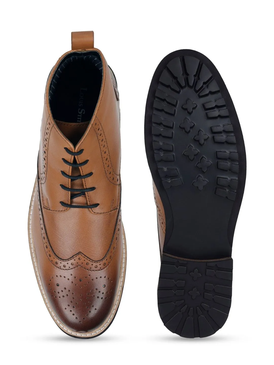 Tan Brogue Lace Up Chukka Boots