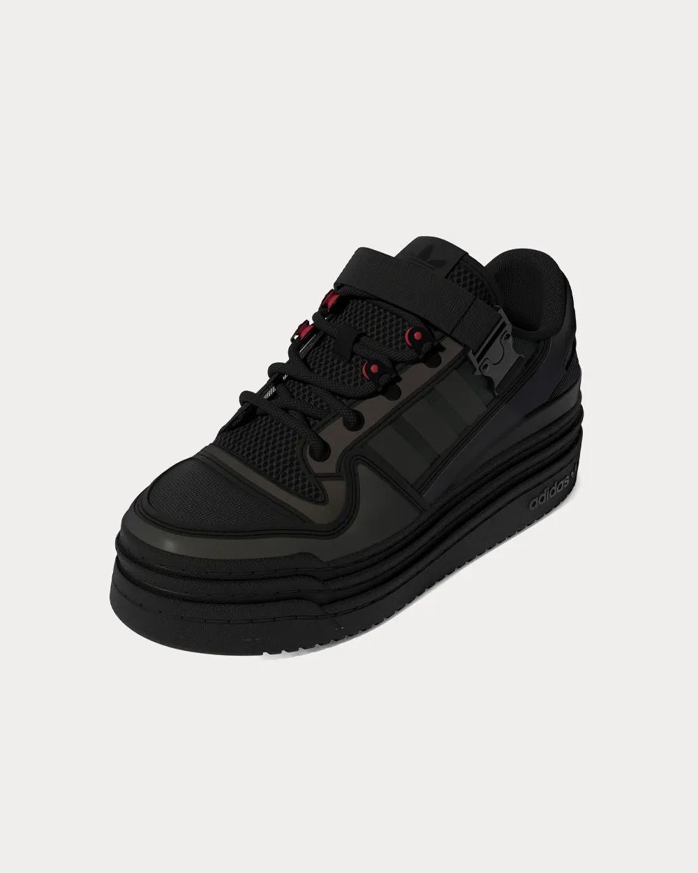 Triple Platform Core Black / Solar Red Low Top Sneakers