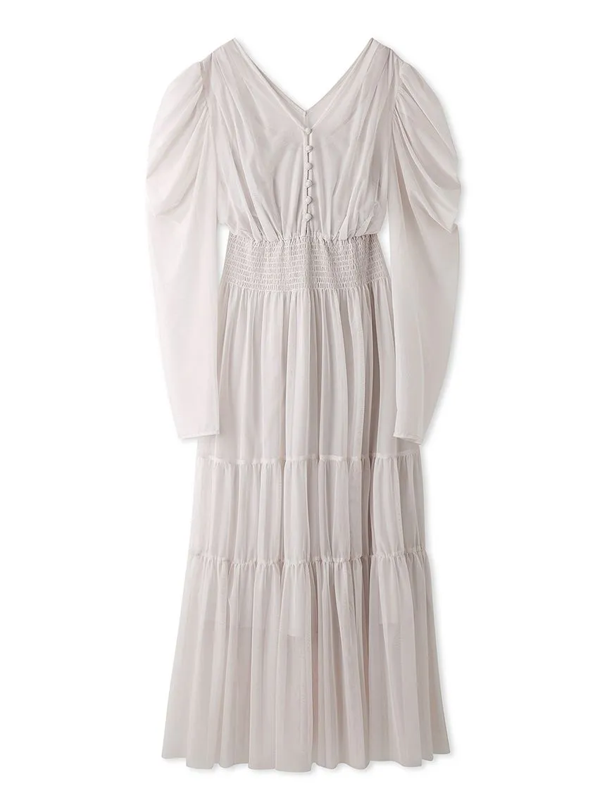 V-neck Tiered Tulle Dress