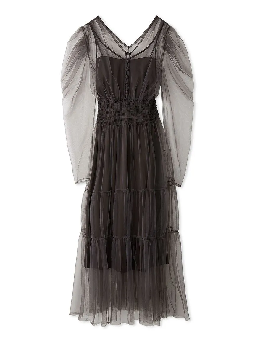 V-neck Tiered Tulle Dress