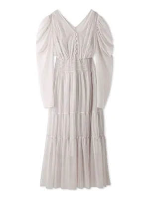 V-neck Tiered Tulle Dress