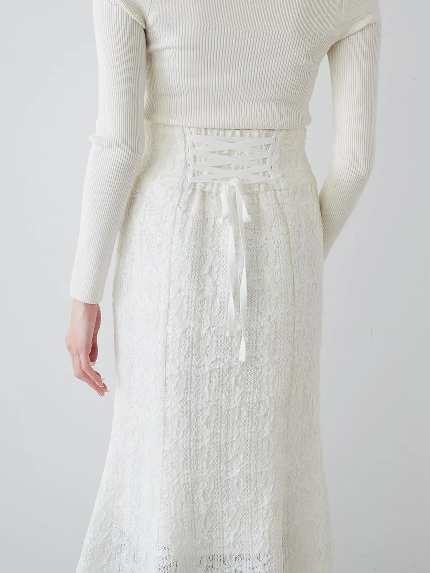Vintage-Inspired Lace Midi Flare Skirt
