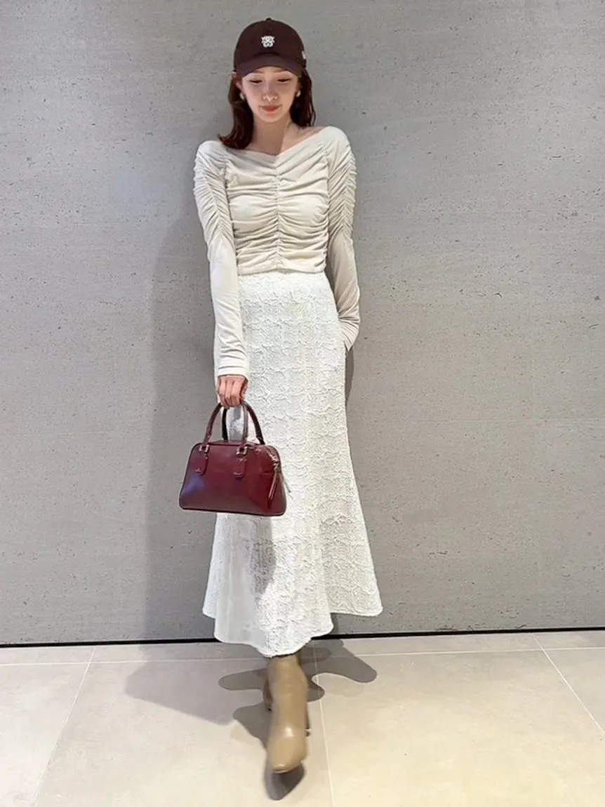Vintage-Inspired Lace Midi Flare Skirt