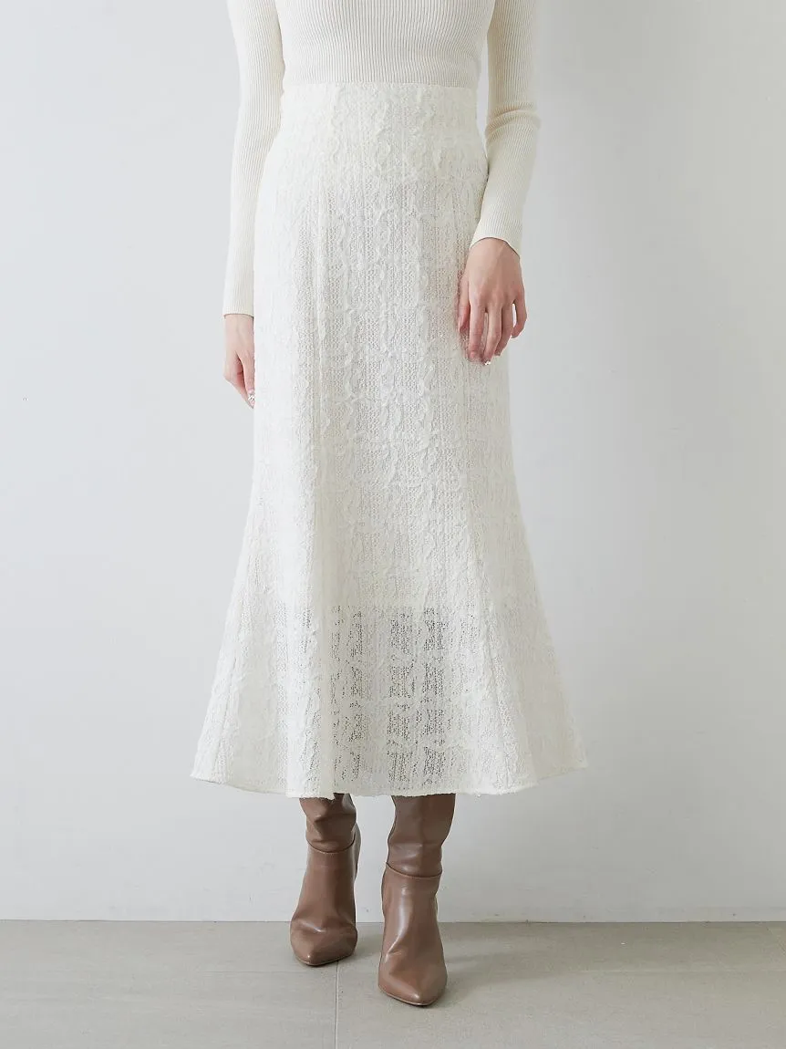 Vintage-Inspired Lace Midi Flare Skirt