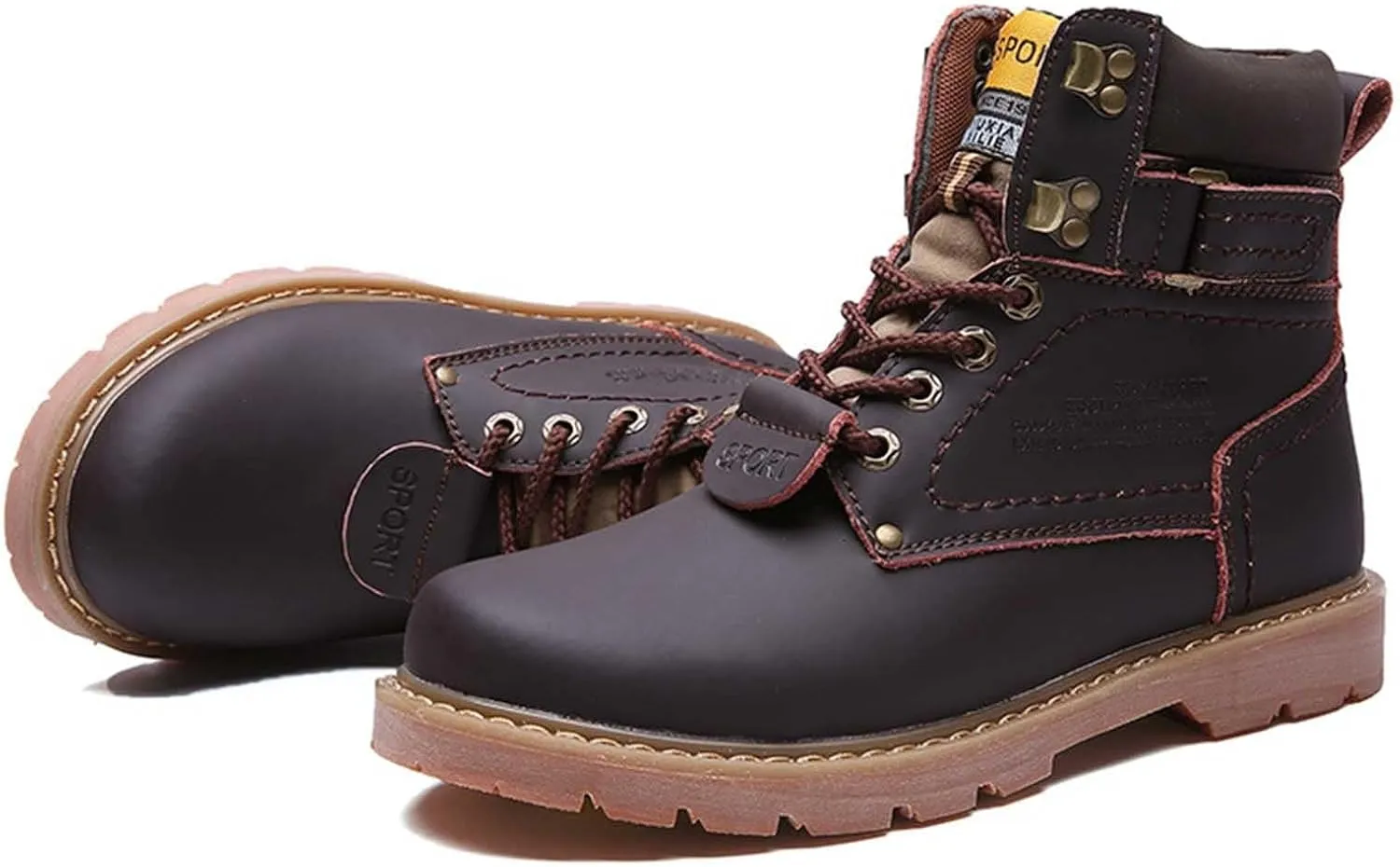 Work Boots for Men Composite Hiking Sneakers Warm Fur Lined Women's Safety Toe Shoes Business Casual Waterproof Outdoor Shoes Leather Comfortable Hike Grounded Footwear